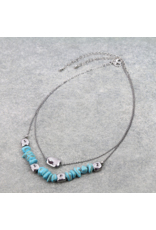 2 ROW TURQUOISE CHIP NECKLACE