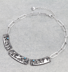 NECKLACE SILVER 3 PLATE RODEO