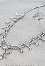 NECKLACE SET WITH NAVAJO PEARL CONCHO SQUASH BLOSSOM