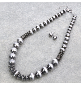 NAVAJO PEARL NECKLACE SET LARGE BEADS WITH SAUCERS