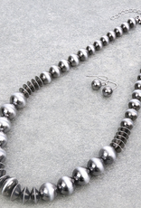 NAVAJO PEARL NECKLACE SET LARGE BEADS WITH SAUCERS
