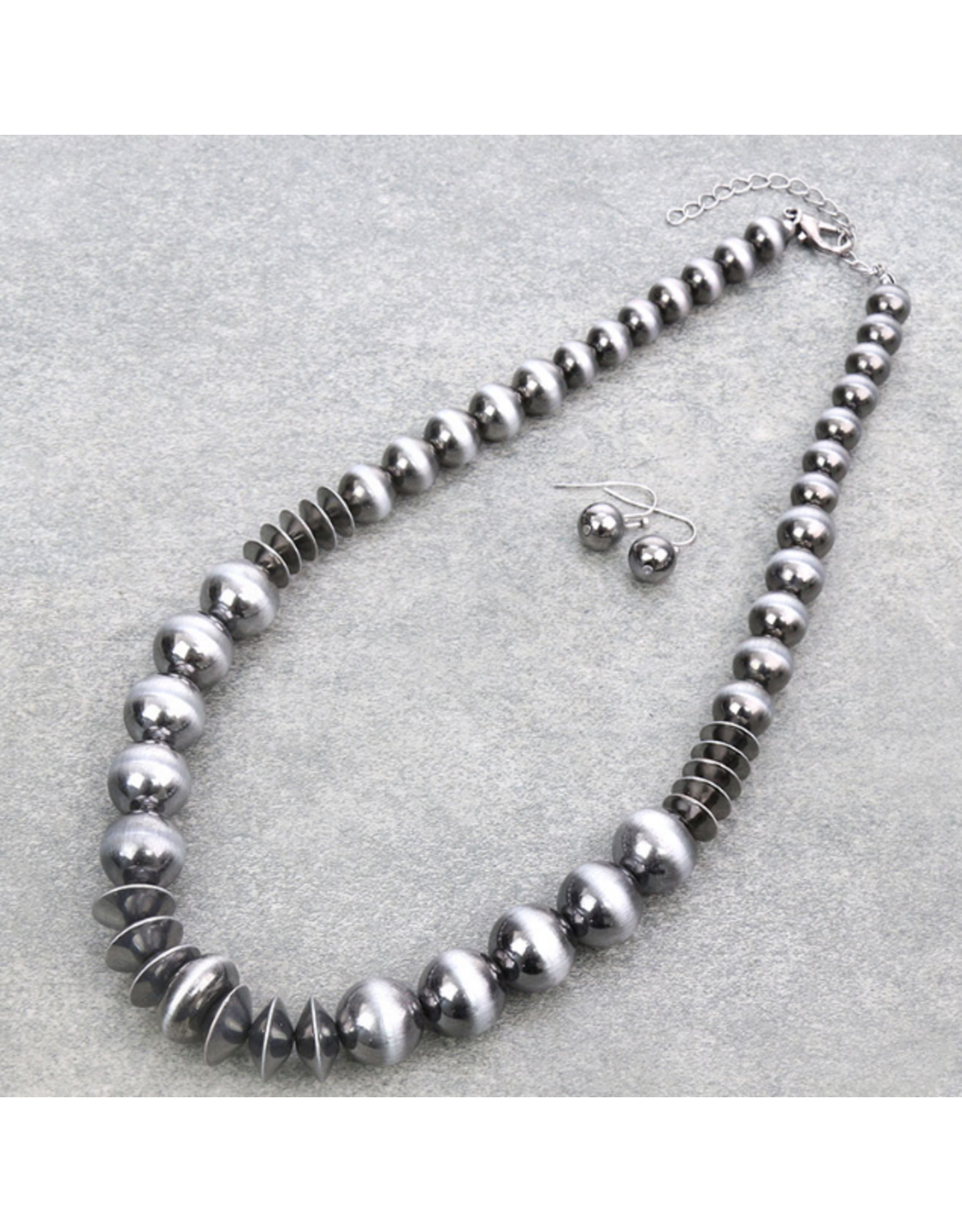 NAVAJO PEARL NECKLACE SET LARGE BEADS WITH SAUCERS
