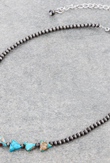 NECKLACE NAVAJO BEAD WITH TURQUOISE ARROWHEADS