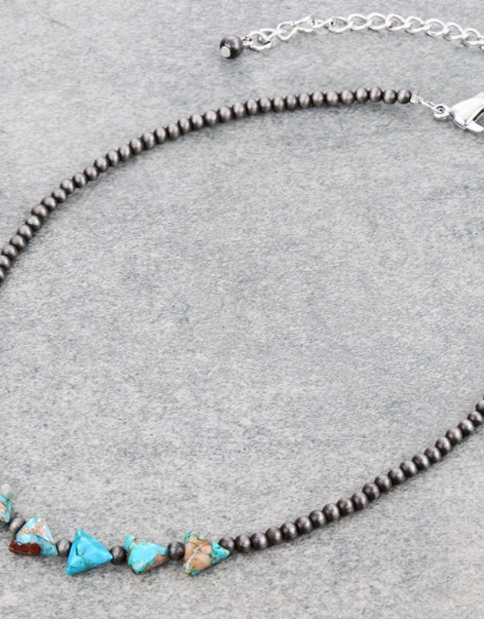 NECKLACE NAVAJO BEAD WITH TURQUOISE ARROWHEADS