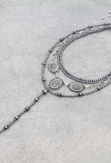 NECKLACE MULTI LAYERED NAVAJO BEAND & WESTERN CONCHOS