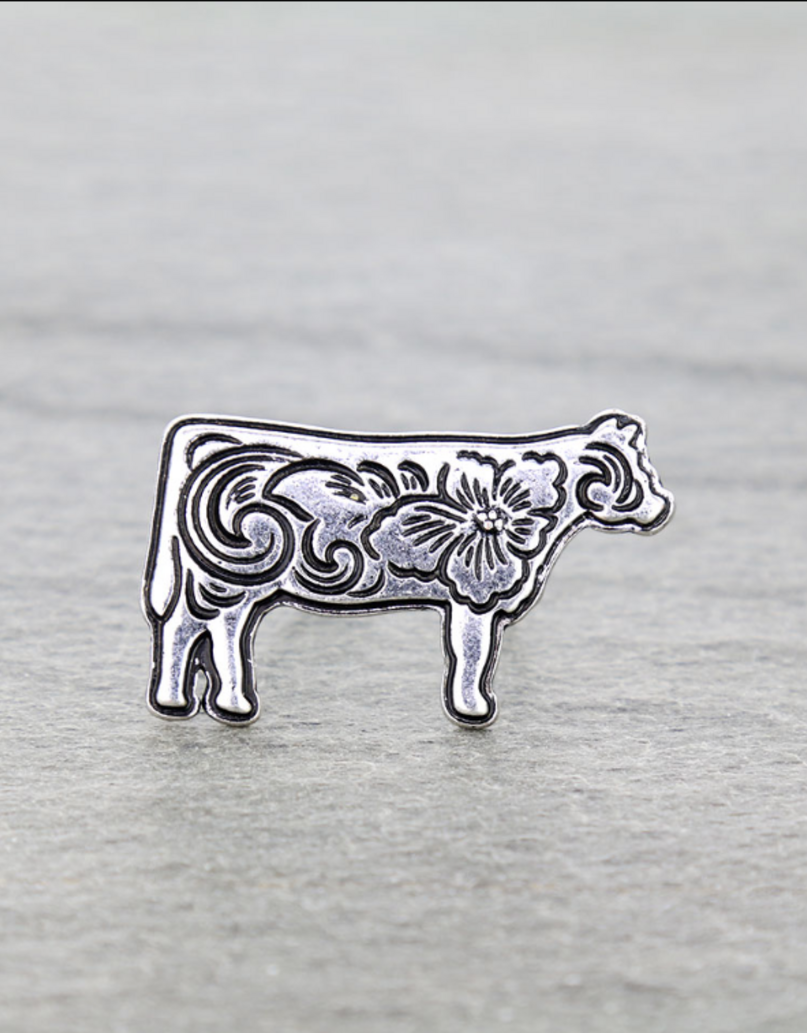 CUFF RING WESTERN ETCHED COW