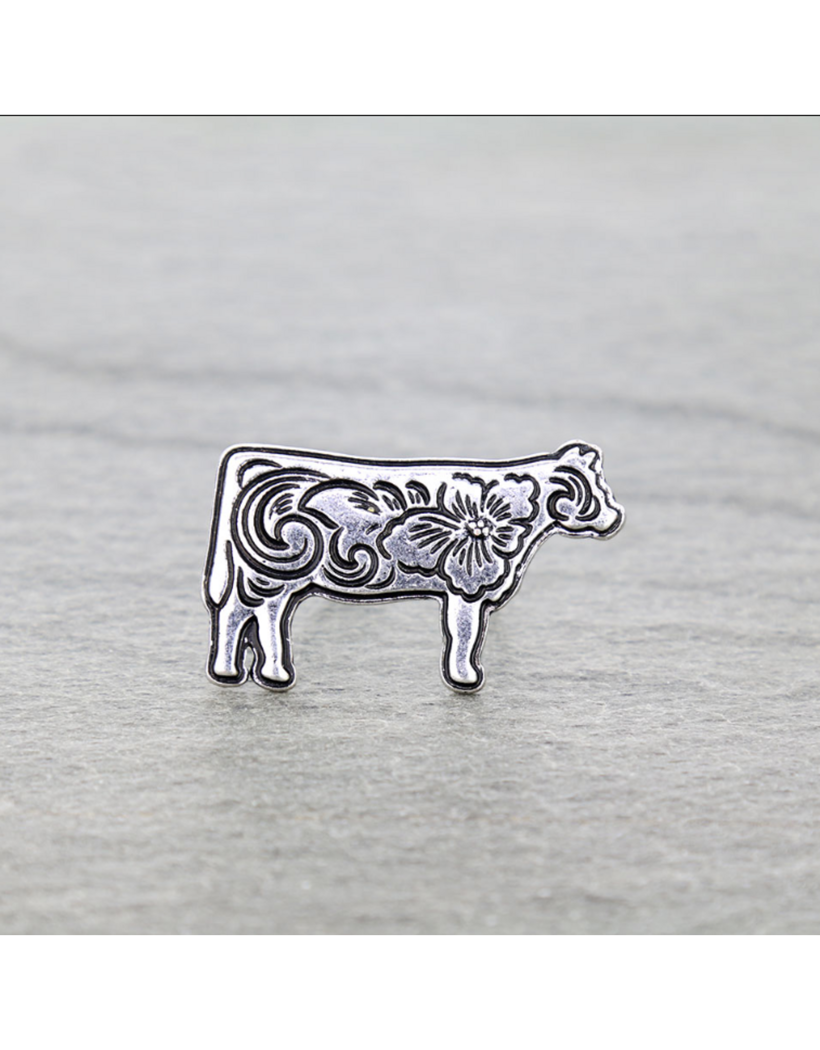 CUFF RING WESTERN ETCHED COW
