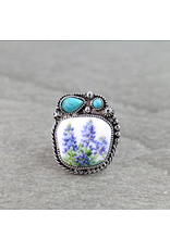 WESTERN FLOWER PORTRAIT CUFF RING