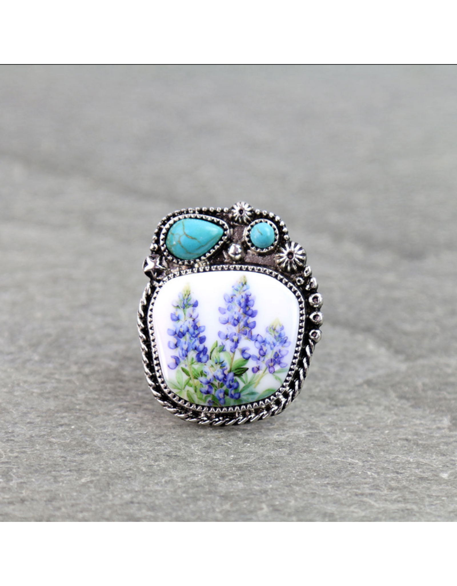 WESTERN FLOWER PORTRAIT CUFF RING