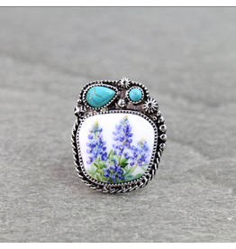 WESTERN FLOWER PORTRAIT CUFF RING