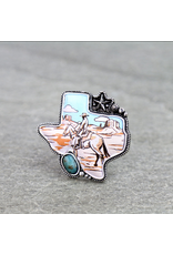 RING STRETCH TEXAS MAP COWBOY PRINT