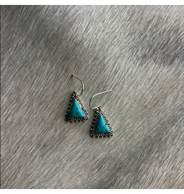STERLING SILVER EARRINGS WITH TRIANGLE TURQUOISE STONES