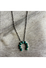 AUTHENTIC TURQUOISE SQUASH BLOSSOM ON CHAIN