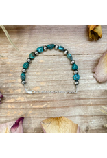 STERLING SILVER & BLUE TURQUOISE NUGGET BRACELET