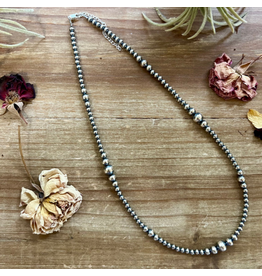 AUTHENTIC 18" GRADUATED STERLING SILVER PEARL NECKLACE