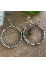 SILVER PLATED HOOP EARRING & A LITTLE BIT OF BLUE