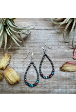 TEARDROP EARRING STERLING SILVER PEARLS & SEA SEDIMENT