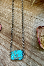 NECKLACE 16 IN LONG WITH TURQUOISE VARISCITE