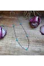 SLEEPING BEAUTY NECKLACE -SILVER PLATED PAPER CLIP CHAIN 15"