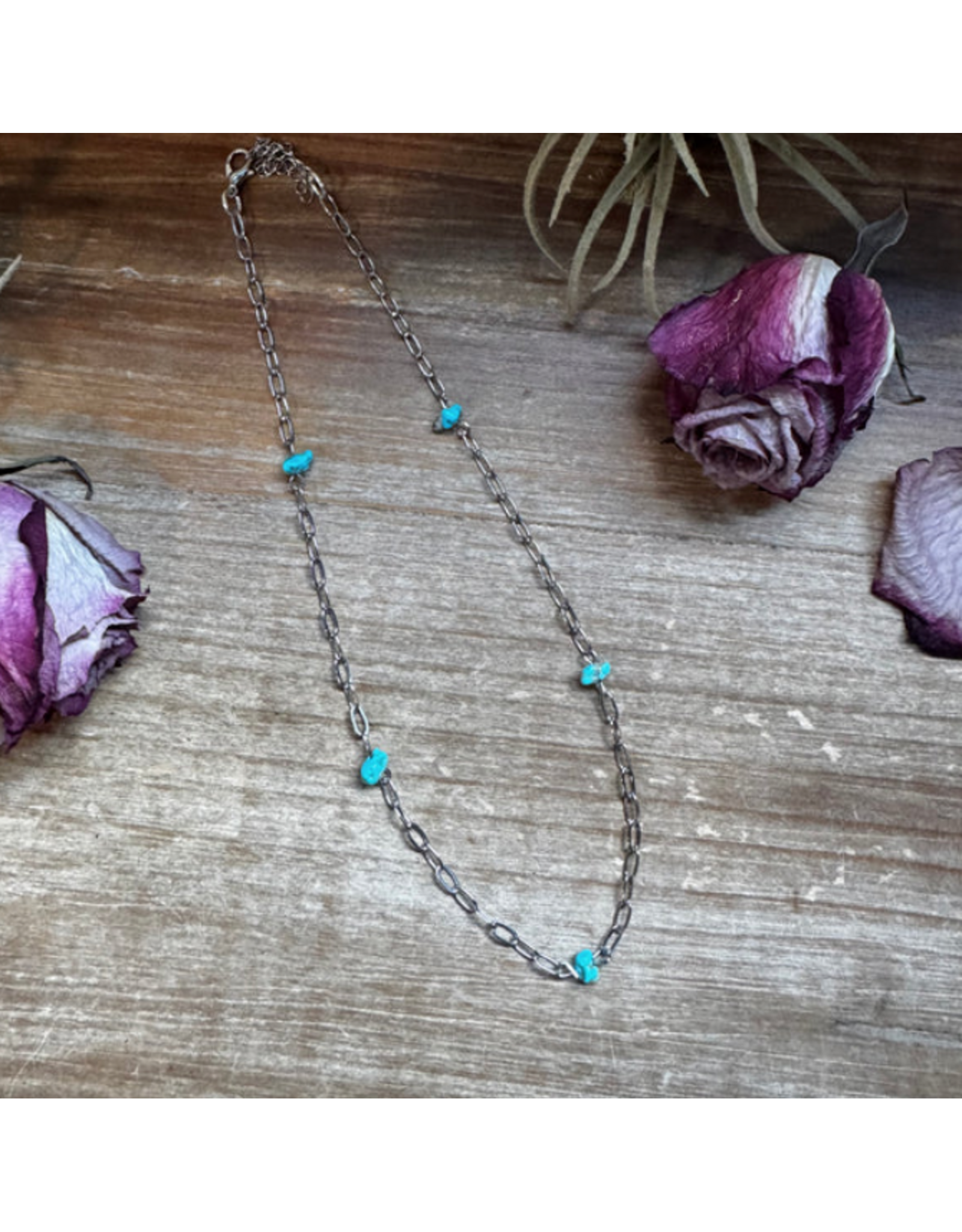 SLEEPING BEAUTY NECKLACE -SILVER PLATED PAPER CLIP CHAIN 15"