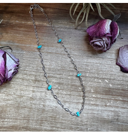 SLEEPING BEAUTY NECKLACE -SILVER PLATED PAPER CLIP CHAIN 15"