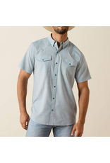 ARIAT SHIRT MNS S/S SNAP WESTERN VENTEK BLUE HEATHER