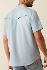 ARIAT SHIRT MNS S/S SNAP WESTERN VENTEK BLUE HEATHER