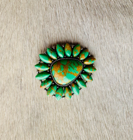 WILD RAG SCARF SLIDE GREEN TURQUOISE & TAN