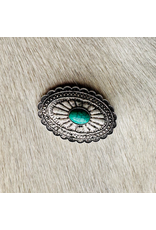 WESTERN WILD RAG SCARF SLIDE METAL CONCHO TURQUOISE STONE