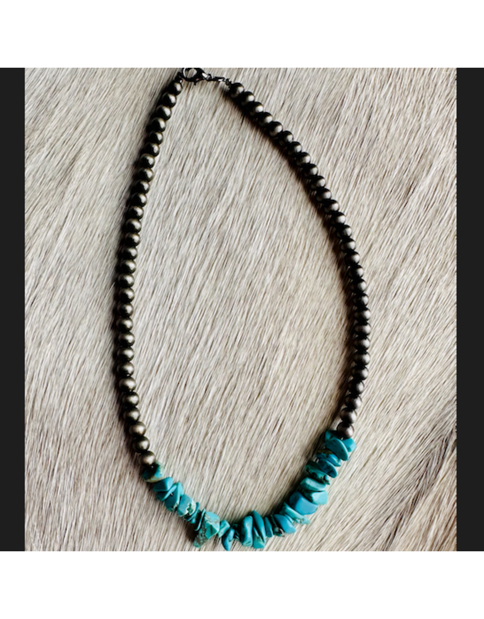 NECKLACE NAVAJO PEARL WITH TURQUOISE CHIP