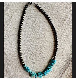 NECKLACE NAVAJO PEARL WITH TURQUOISE CHIP
