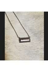 NECKLACE WHITE STONE BAR ON CHAIN