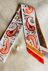 TWILLY REVERSIBLE WHITE COLORFUL BANDANA/ TAN CHEETAHS
