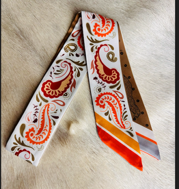 TWILLY REVERSIBLE WHITE COLORFUL BANDANA/ TAN CHEETAHS
