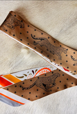 TWILLY REVERSIBLE WHITE COLORFUL BANDANA/ TAN CHEETAHS