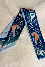 TWILLY REVERSIBLE BLUE ORANGE BANDANA/LIGHT BLUE CHEETAHS