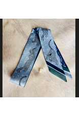 TWILLY REVERSIBLE BLUE ORANGE BANDANA/LIGHT BLUE CHEETAHS