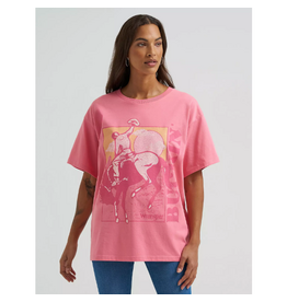 SHIRT WMS WRANGLER TEE PINK BUCKIN CONFETTI