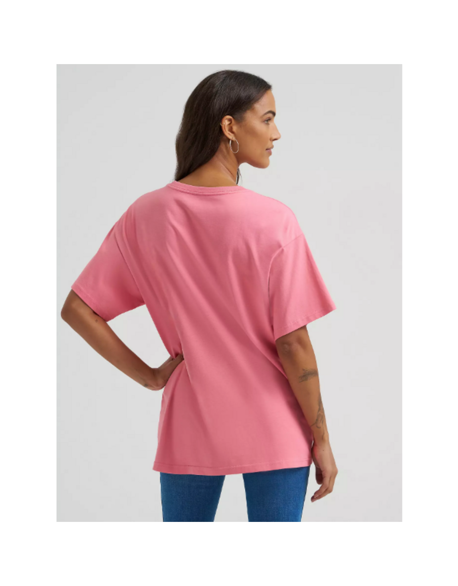 SHIRT WMS WRANGLER TEE PINK BUCKIN CONFETTI