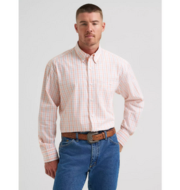 SHIRT MNS WRANGLER LS PEACHY PLAID
