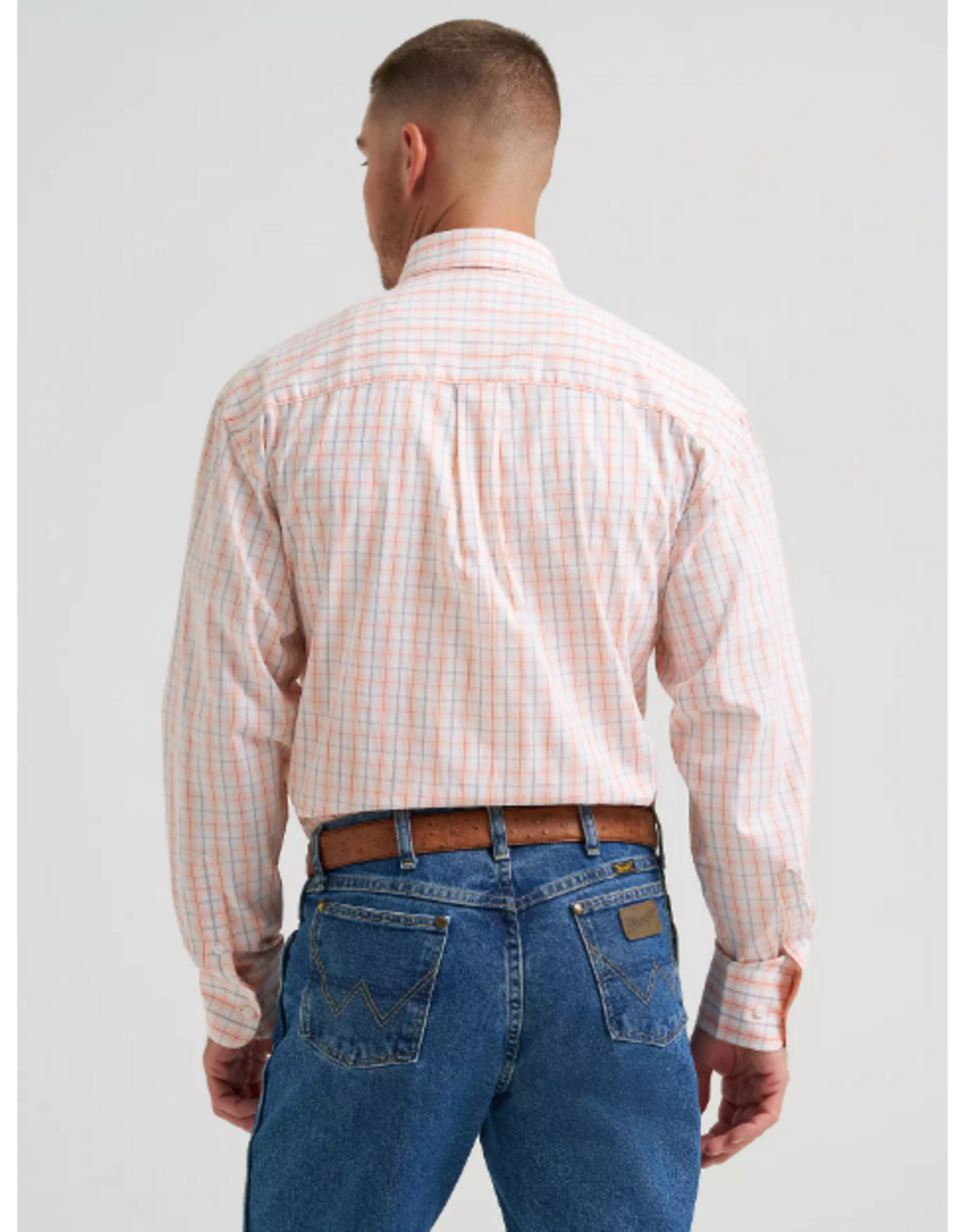 SHIRT MNS WRANGLER LS PEACHY PLAID