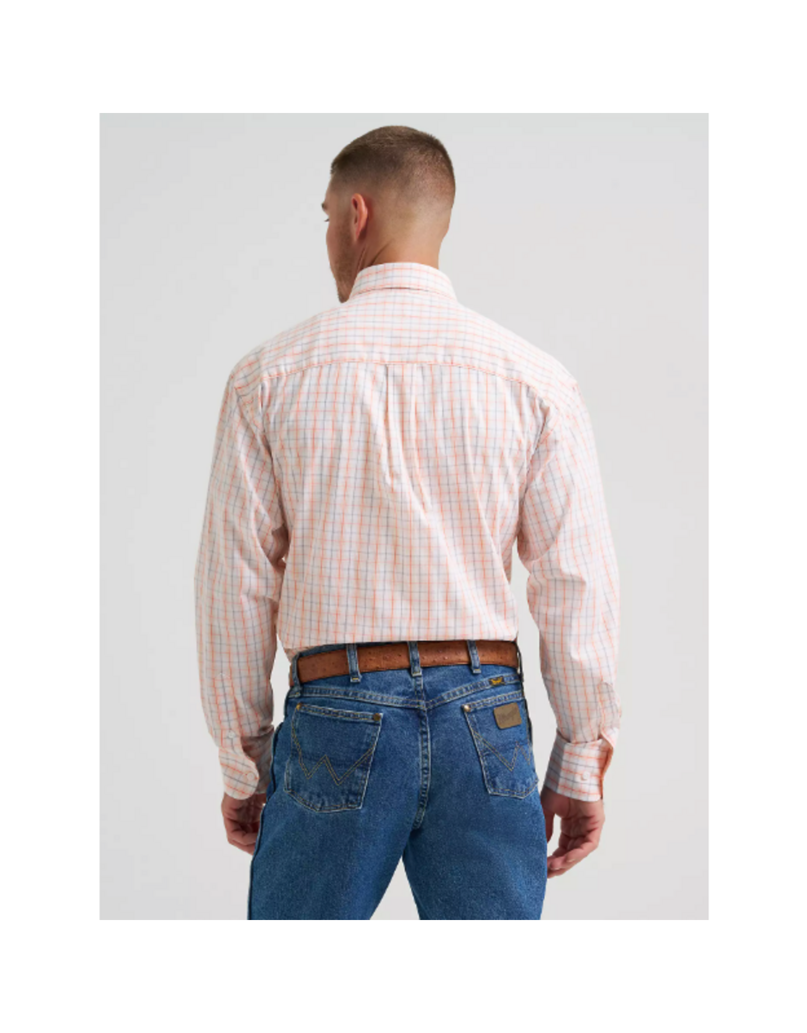 SHIRT MNS WRANGLER LS PEACHY PLAID