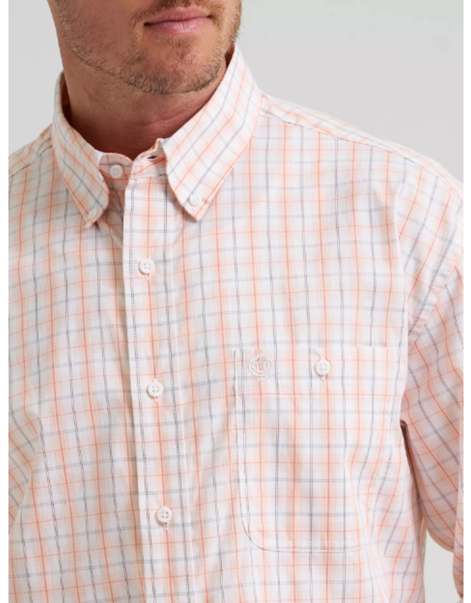 SHIRT MNS WRANGLER LS PEACHY PLAID