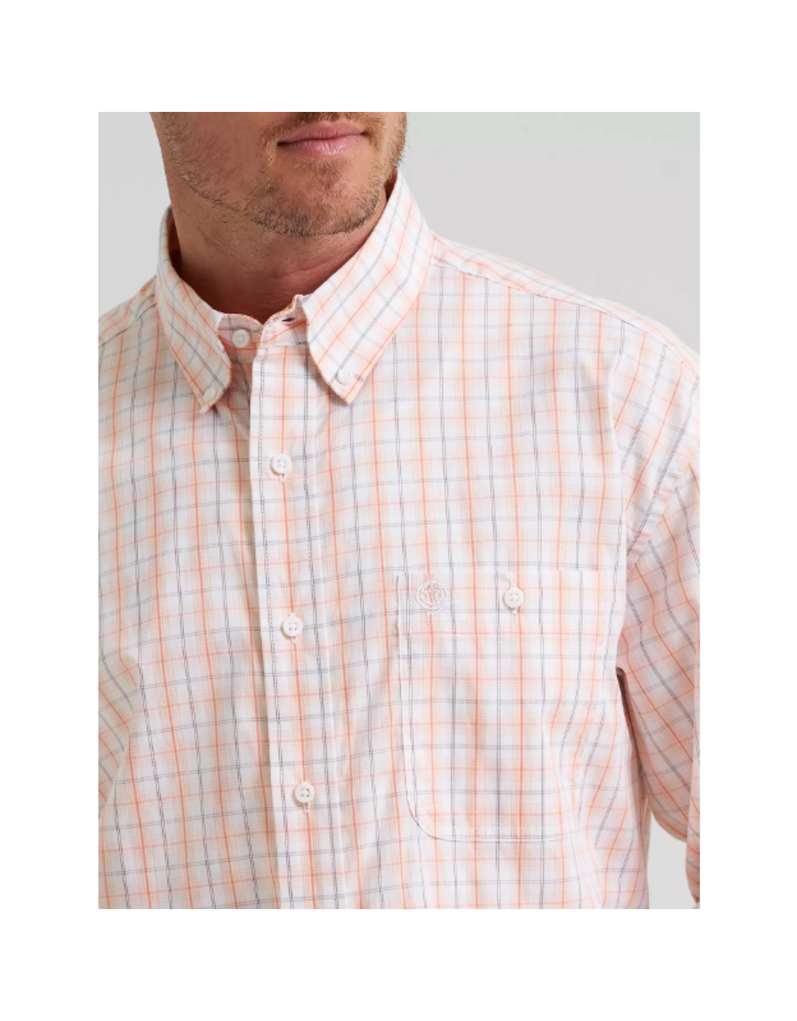 SHIRT MNS WRANGLER LS PEACHY PLAID