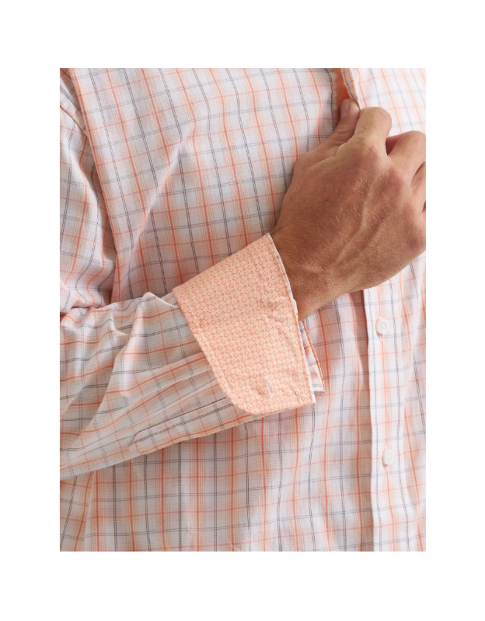 SHIRT MNS WRANGLER LS PEACHY PLAID