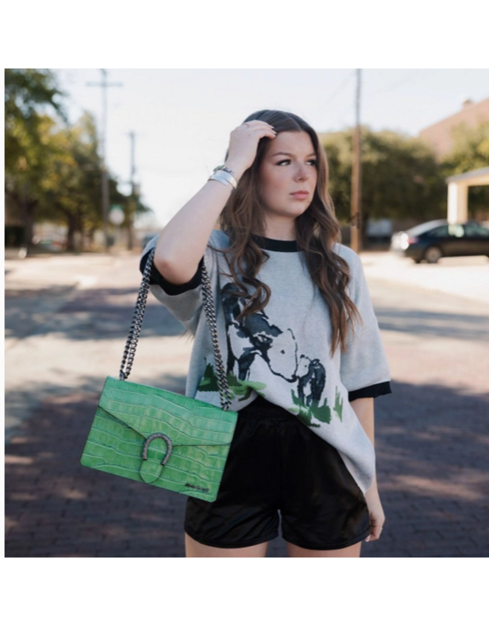 SWEATER SHIRT WMS "RANCH MADE" BLACK & GRAY