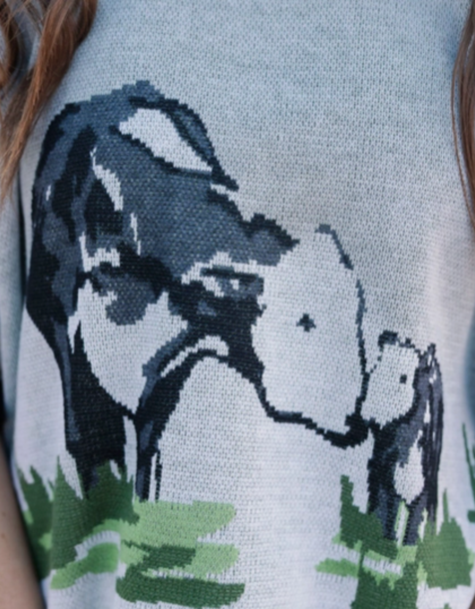 SWEATER SHIRT WMS "RANCH MADE" BLACK & GRAY