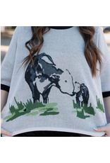 SWEATER SHIRT WMS "RANCH MADE" BLACK & GRAY