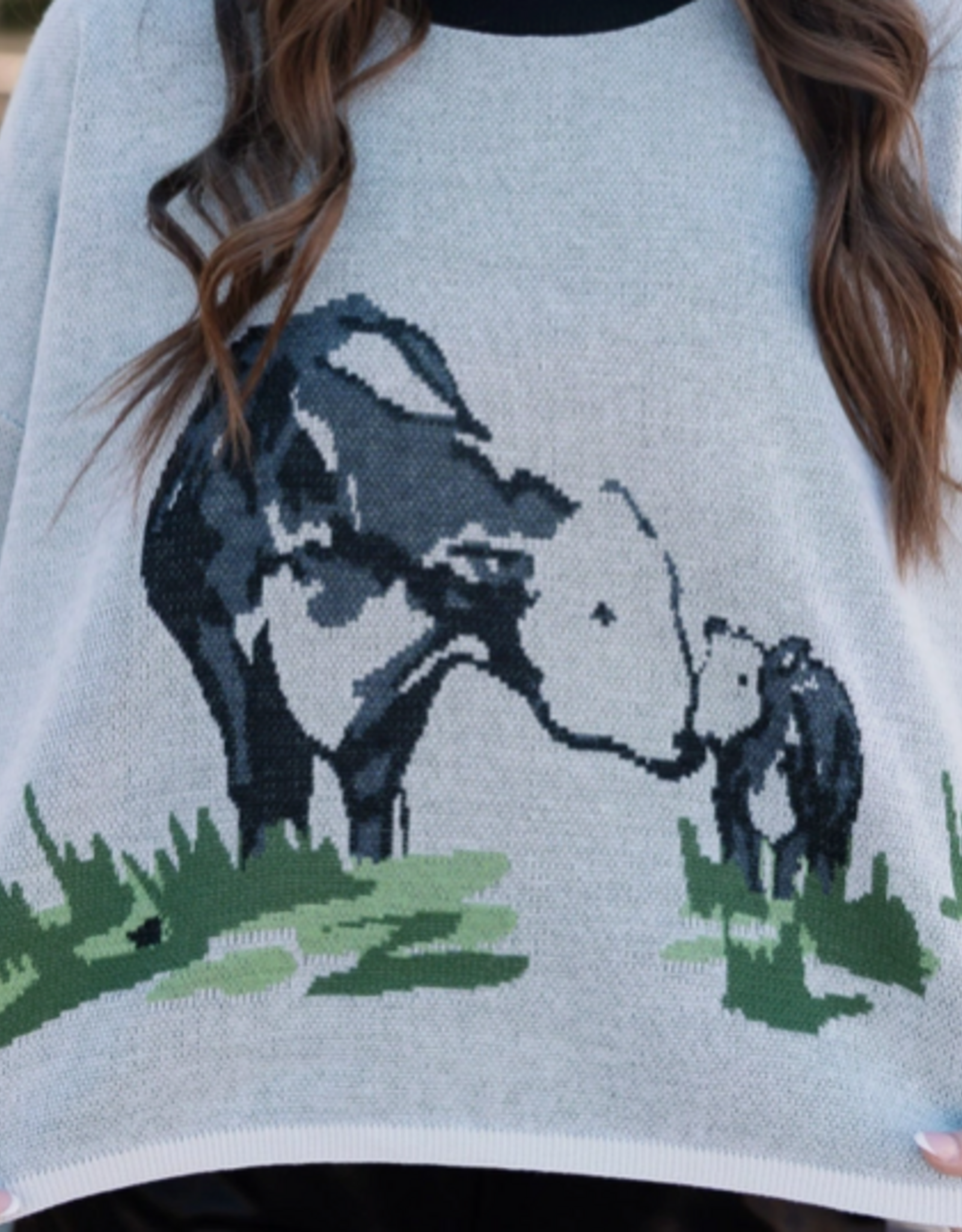 SWEATER SHIRT WMS "RANCH MADE" BLACK & GRAY