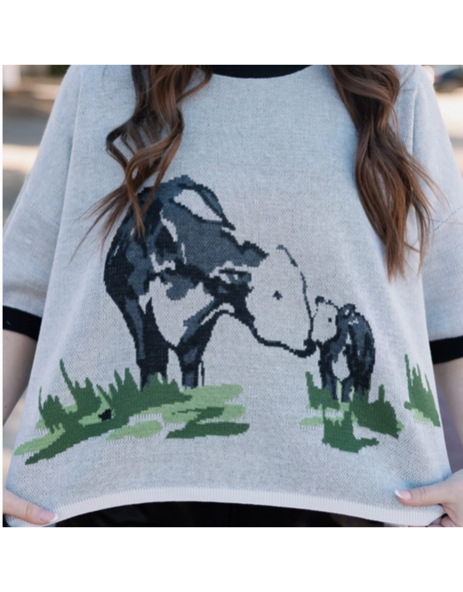 SWEATER SHIRT WMS "RANCH MADE" BLACK & GRAY